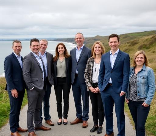 The Marapulse team gathered on a Dublin coastal path, ready for a community stewardship event